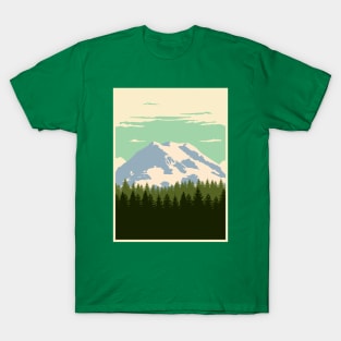 Snowy Mount and the Pines forest T-Shirt